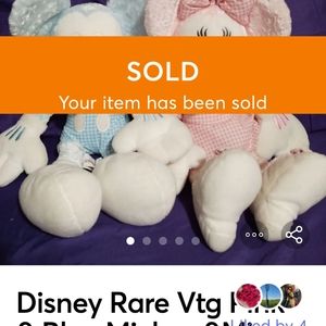 Disney Retired Bundle Pink &Blue Mickey +Minnie 18